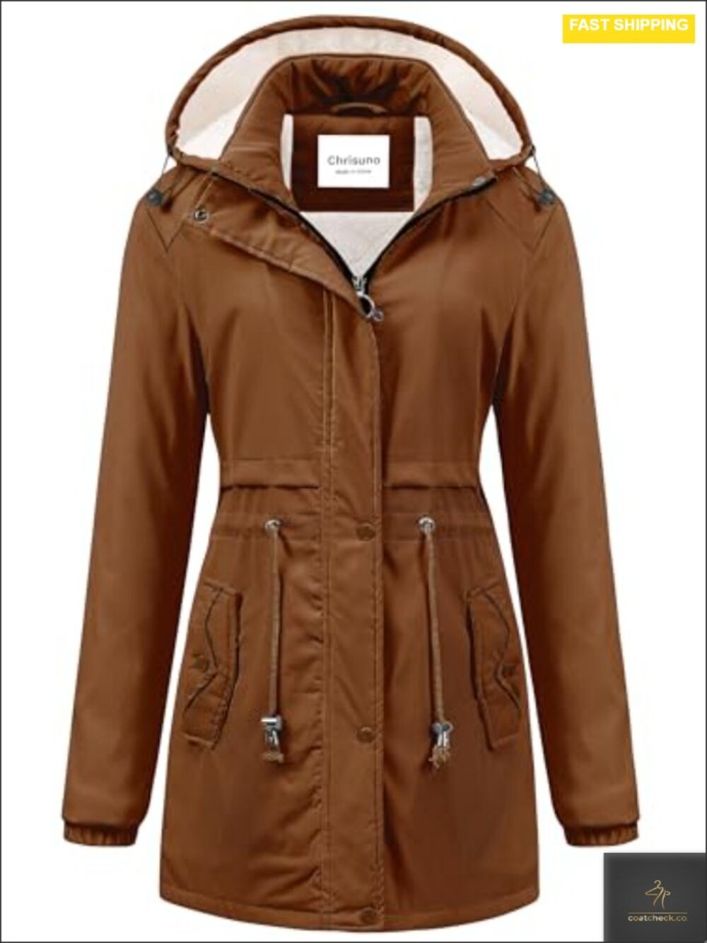 Women's Long Parka Winter Coat Fleece Lined Faux Fur Hood Pockets